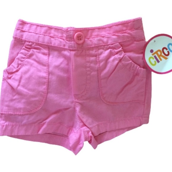 CIRCO Shorts Cotton Pink Elastic Waistband Pockets Girl’s Size 12 Months NWT - Picture 1 of 9